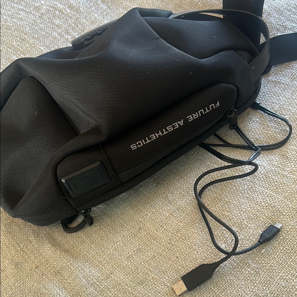 Future Aesthetics Black Bag with USB Charging Port